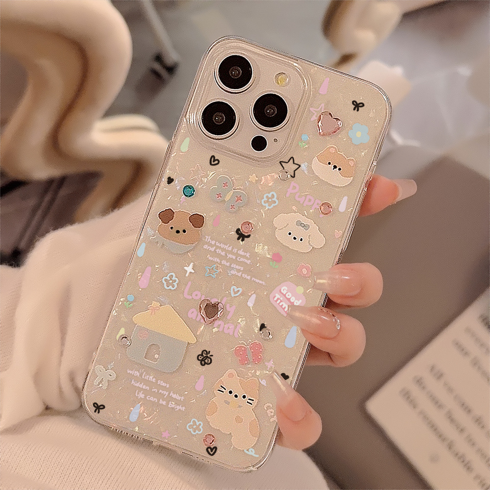 Cute Cartoon Puppy Shell Patte - Clear Shockproof Bumper Case review and price