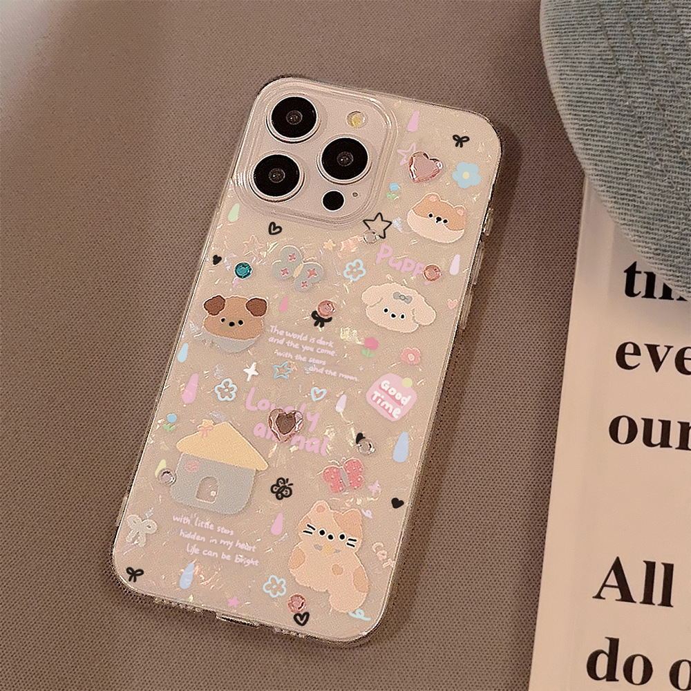 Cute Cartoon Puppy Shell Patte - Clear Shockproof Bumper Case review and price