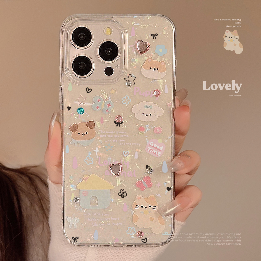 Cute Cartoon Puppy Shell Patte - Clear Shockproof Bumper Case review and price