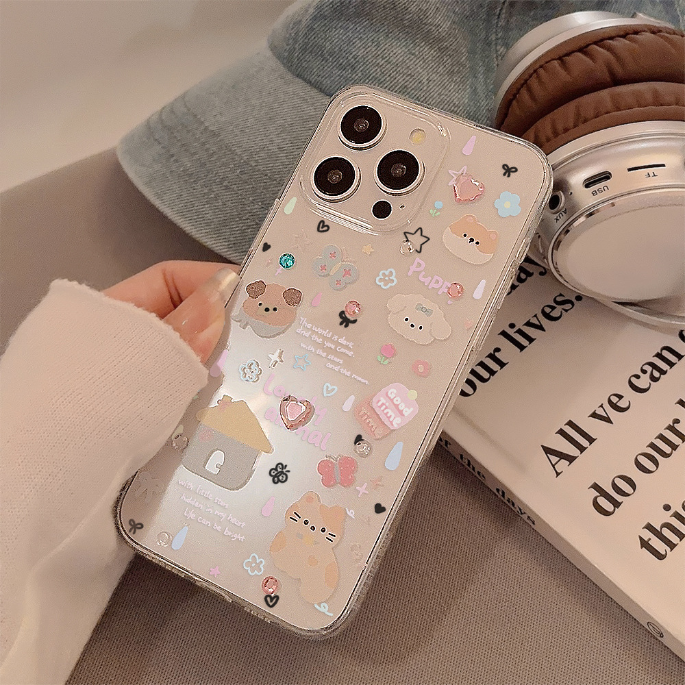 Cute Cartoon Puppy Shell Patte - Clear Shockproof Bumper Case review and price