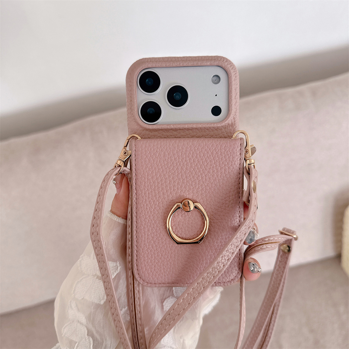 Crossbody Lanyard with Ring Ca - Leather Wallet Card Holder Phone Cover review and price