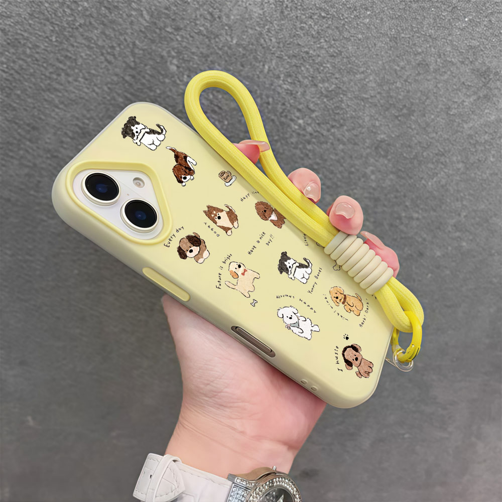 Cute Cartoon Dog Phone Case Fo - Cute Cartoon Wrist Strap Silicone Case review and price