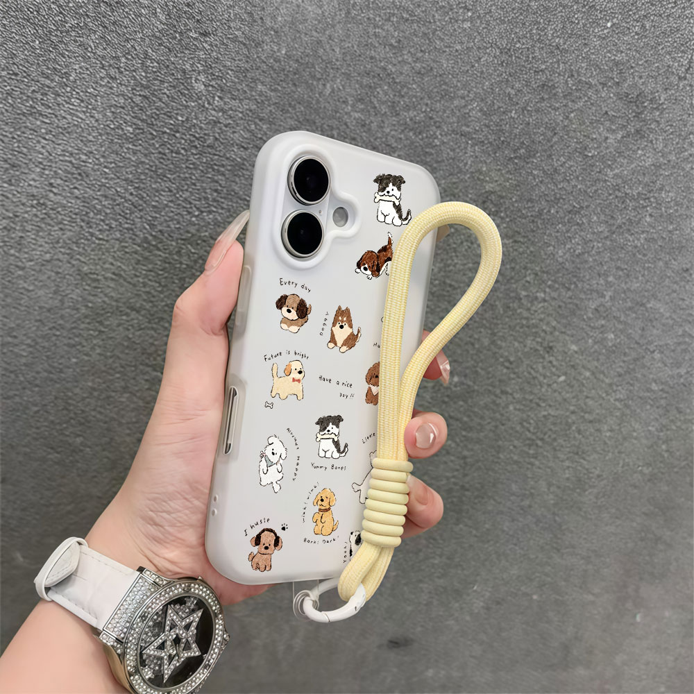 Cute Cartoon Dog Phone Case Fo - Cute Cartoon Wrist Strap Silicone Case review and price