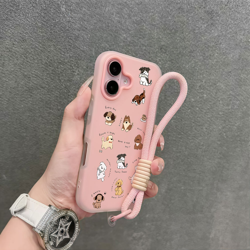 Cute Cartoon Dog Phone Case Fo - Cute Cartoon Wrist Strap Silicone Case review and price